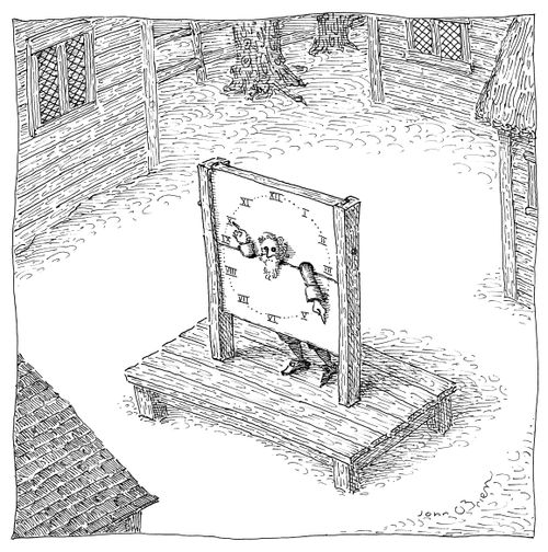 Man In The Stocks Used As A Clock
