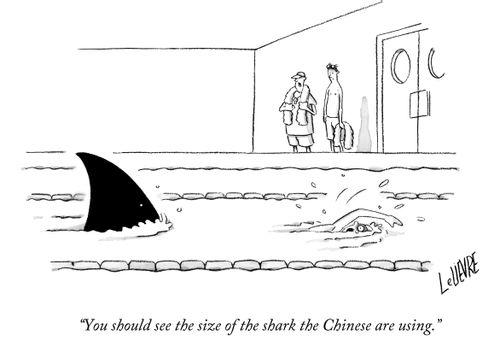"You should see the size of the shark the Chinese are using."