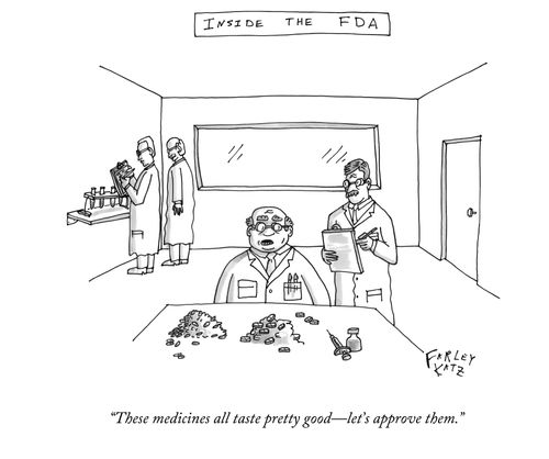 "These medicines all taste pretty good - let's approve them."