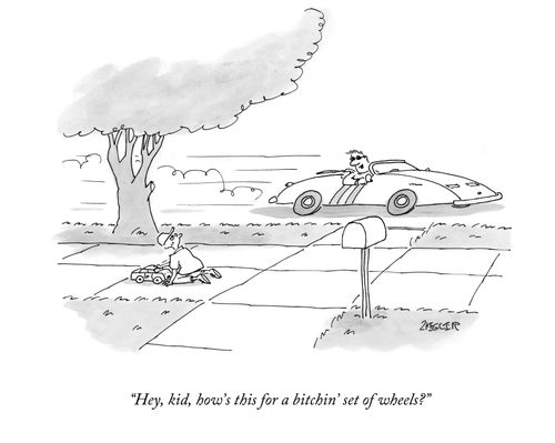 "Hey, kid, how's this for a bitchin' set of wheels?"