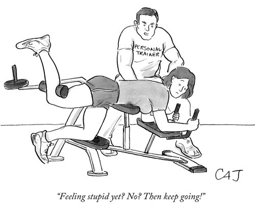 "Feeling stupid yet? No? Then keep going!"