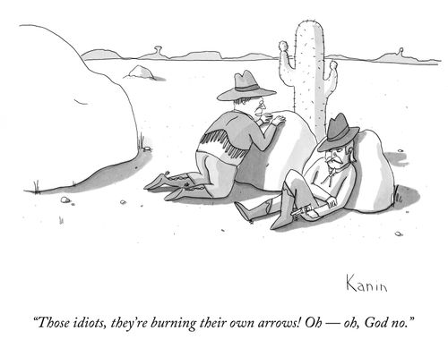 "Those idiots, they're burning their own arrows! Oh - oh, God no."