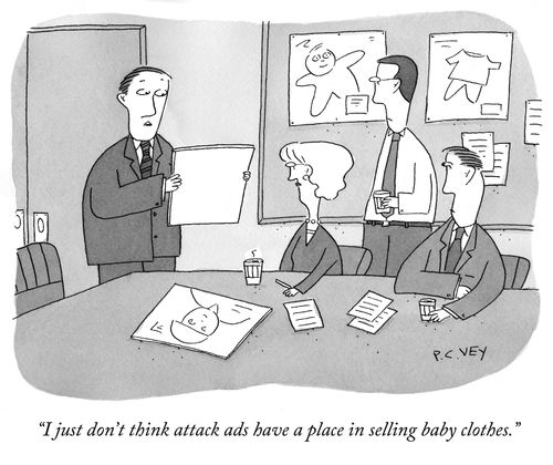 "I just don't think attack ads have a place in selling baby clothes."