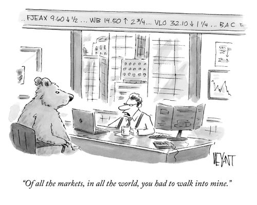 "Of all the markets, in all the world, you had to walk into mine."