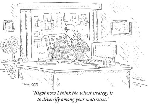 "Right now I think the wisest strategy is to diversify among your mattresses."