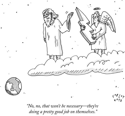 "No, no, that won't be necessary-they're doing a pretty good job on themselves."