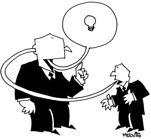 A man stealing another person's ideas