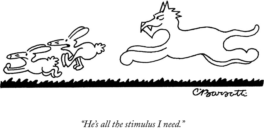 "He's all the stimulus I need."