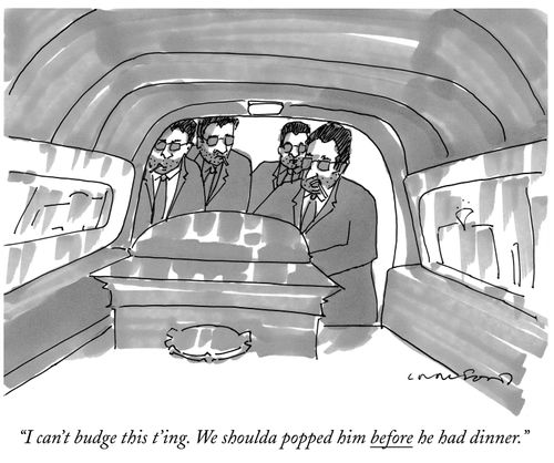 "I can't budge this t'ing. We shoulda popped him before he had dinner."