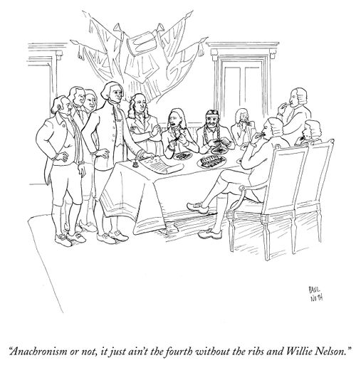 "Anachronism or not, it just ain't the fourth without the ribs and Willie Nelson."