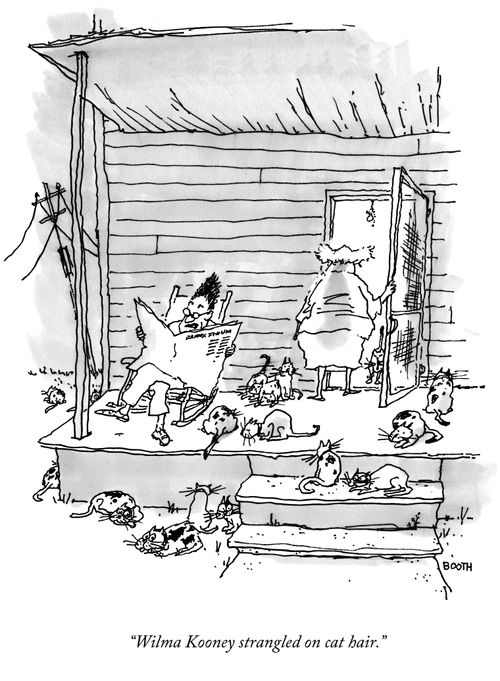 "Wilma Kooney strangled on cat hair."
