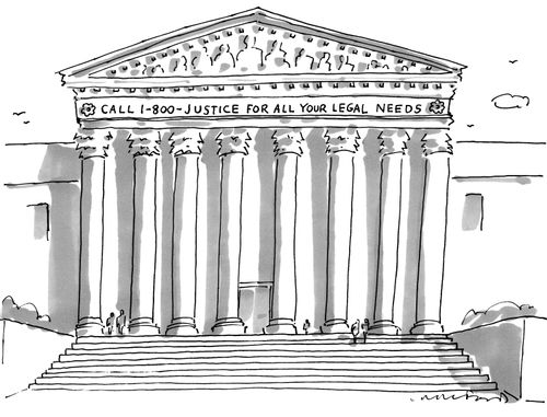 Call 1-800-JUSTICE for all your legal needs.