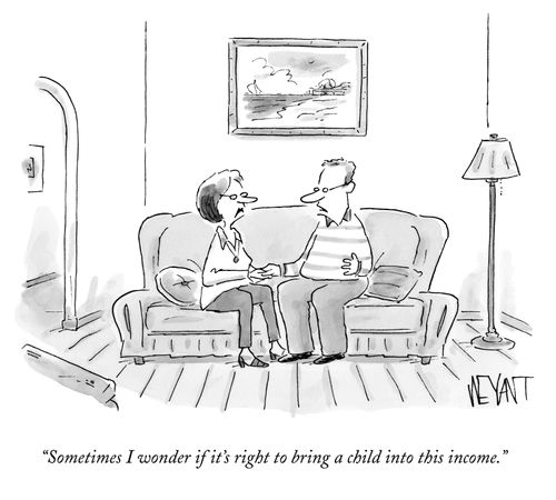 "Sometimes I wonder if it's right to bring a child into this income."