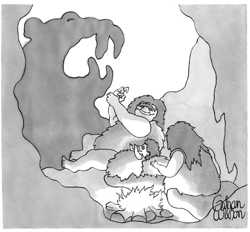 Caveman Shadow Puppetry Of Pre-Historic Animals