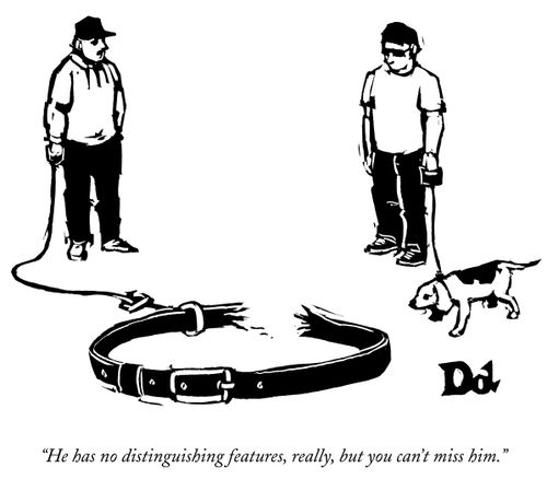 "He has no distinguishing features,really, but you can't miss him."