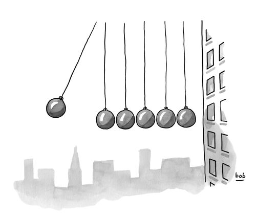 A Newton's cradle wrecking ball.