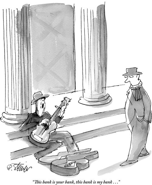 "This bank is your bank, this bank is my bank..."