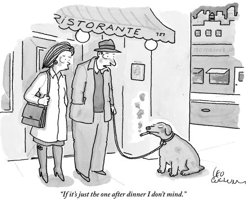 "If it's just the one after dinner I don't mind."