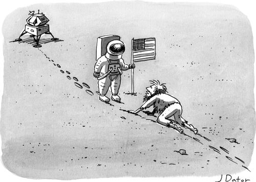 An astronaut finds a dehydrated man on the desert of the moon.
