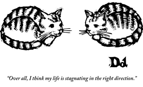 "Over all, I think my life is stagnating in the right direction."