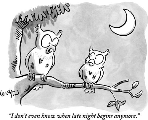 "I don't even know when late night begins anymore."