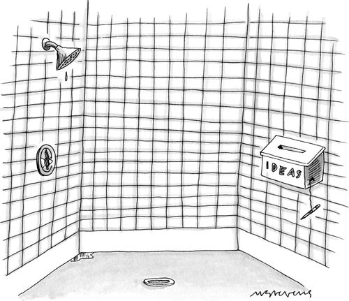 An idea box in a shower