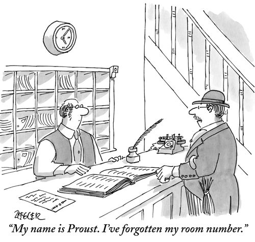 "My name is Proust. I've forgotten my room number."