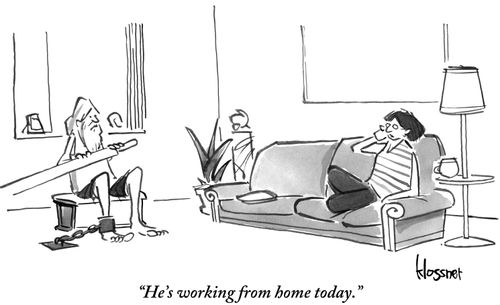 "He's working from home today."
