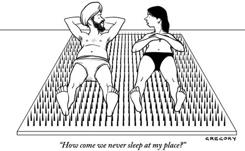 "How come we never sleep at my place?"