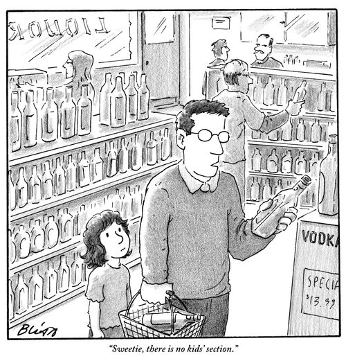 "Sweetie, there is no kids' section."