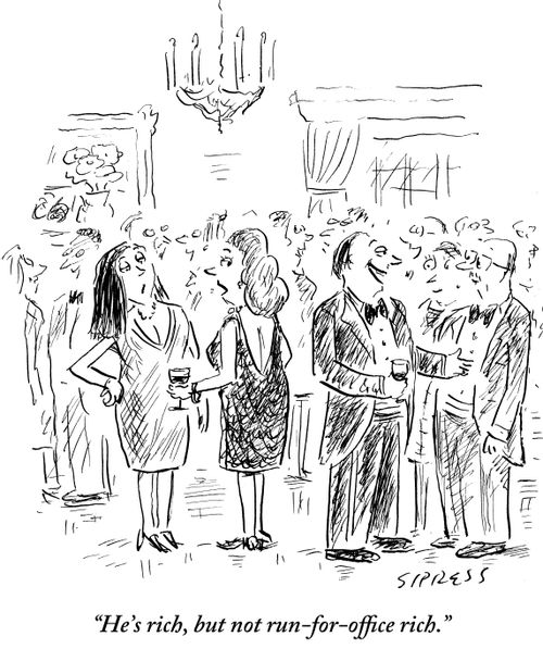 "He's rich, but not run-for-office rich."