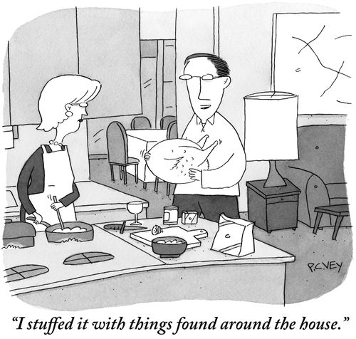 "I stuffed it with things found around the house."