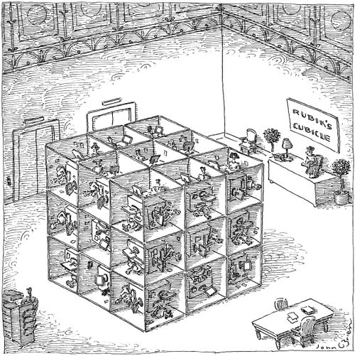 "RUBIK'S CUBICLE."