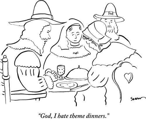 "God, I hate theme dinners."