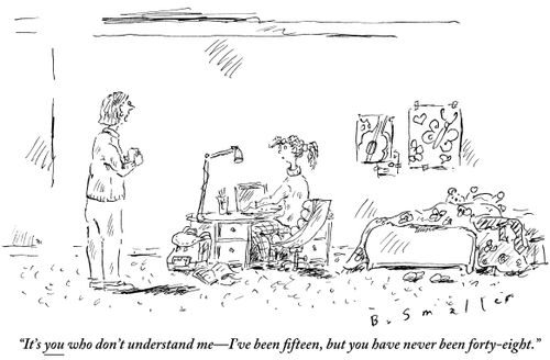 "It's you who don't understand me - I've been fifteen, but you have never been forty-eight."