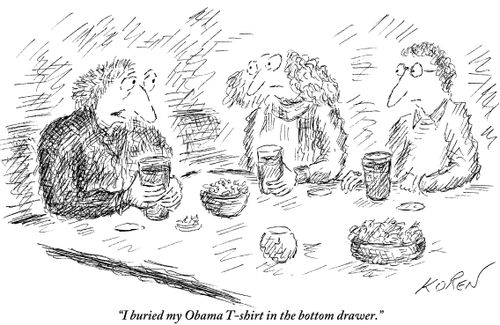 "I buried my Obama T-shirt in the bottom drawer."
