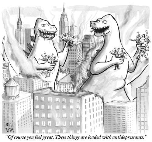 "Of course you feel great. These things are loaded with antidepressants."