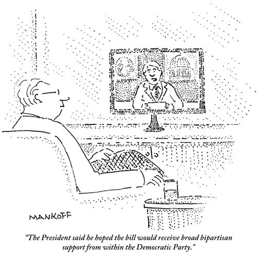 "The President said he hoped the bill would receive broad bipartisan support from within the Democratic Party."