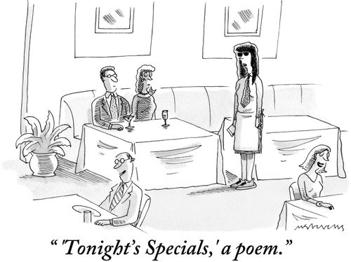 " 'Tonight's Specials,' a poem."