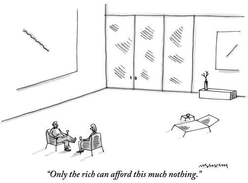 "Only the rich can afford this much nothing."