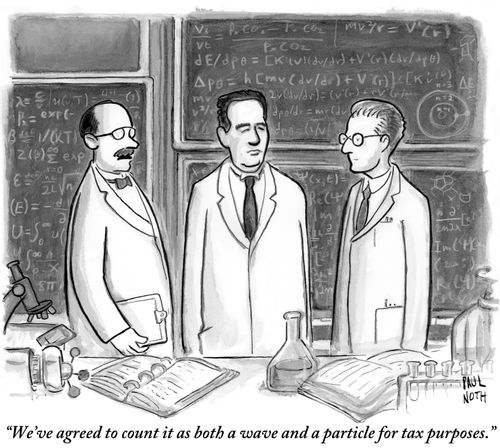 "We've agreed to count it as both a wave and a particle for tax purposes."