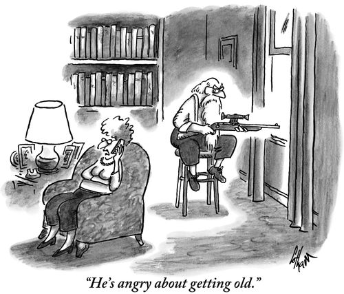 "He's angry about getting old."