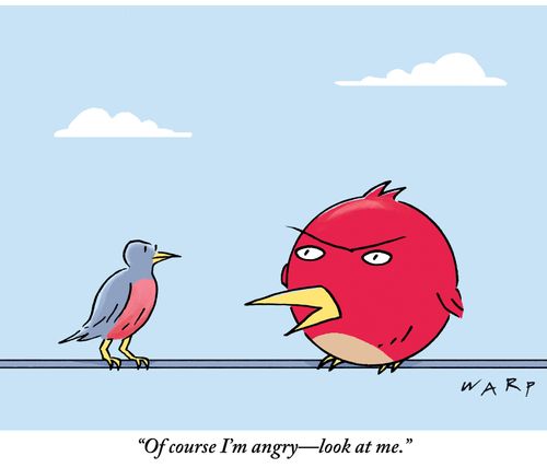 "Of course I'm angry—look at me."