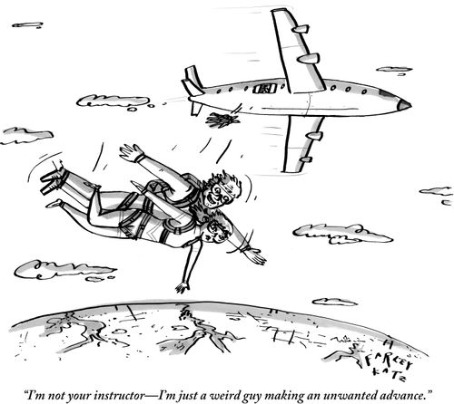 "I'm not your instructor - I'm just a weird guy making an unwanted advance."
