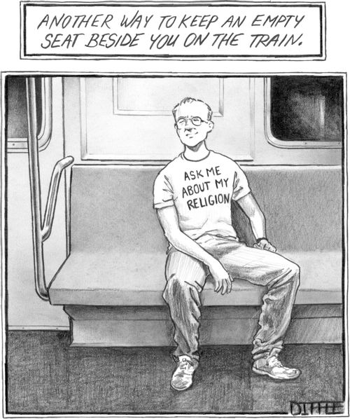 Another way to keep an empty seat beside you on the train. 