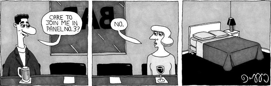 "Care to join me in panel no. 3?"