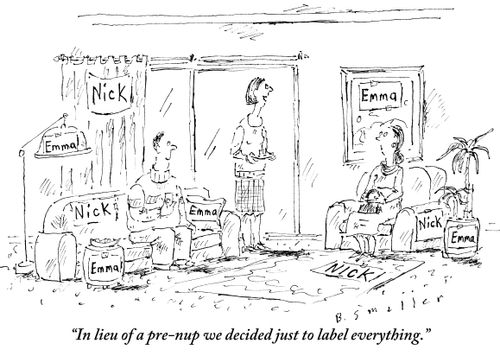 "In lieu of a pre-nup we decided just to label everything."
