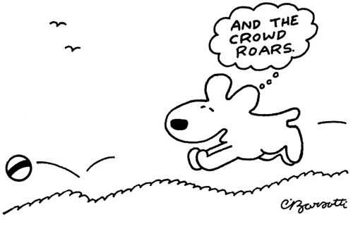 "And the crowd roars."