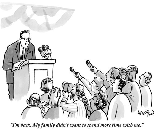 "I'm back. My family didn't want to spend more time with me."