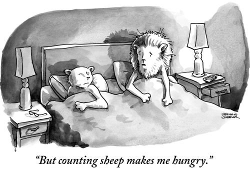 "But counting sheep makes me hungry."